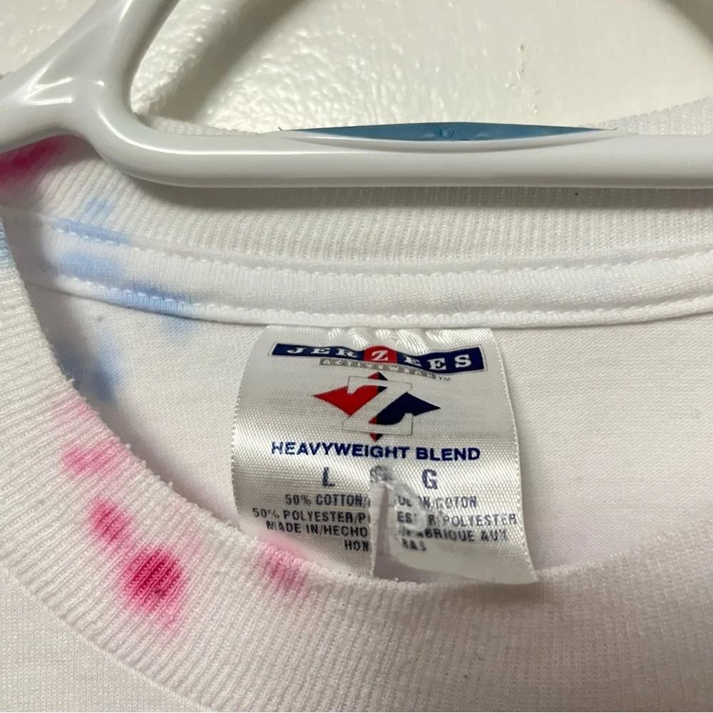 VINTAGE 90s USA AMERICA CREST FLAG BALD EAGLE PATRIOTIC CUSTOM TIE DYE TEE - Picture 4 of 5